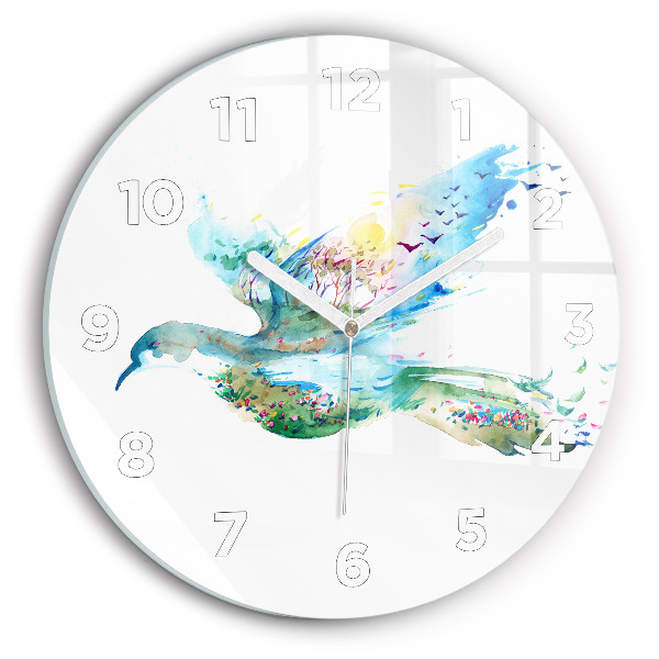 Orologio rotondo Astrazione di uccello e primavera