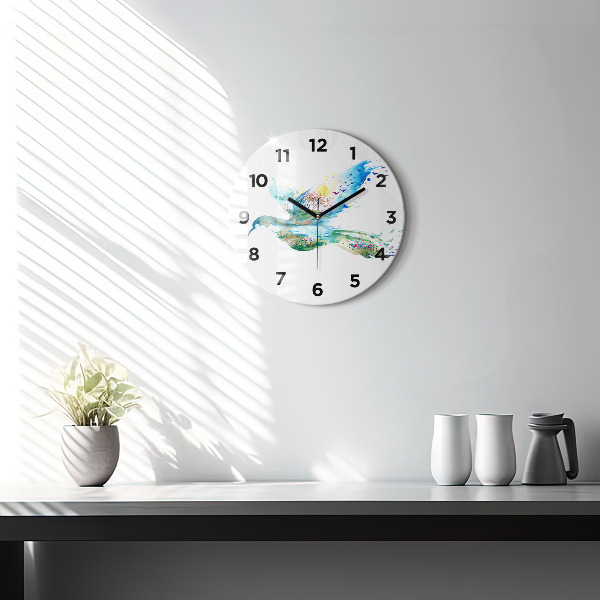 Orologio rotondo Astrazione di uccello e primavera