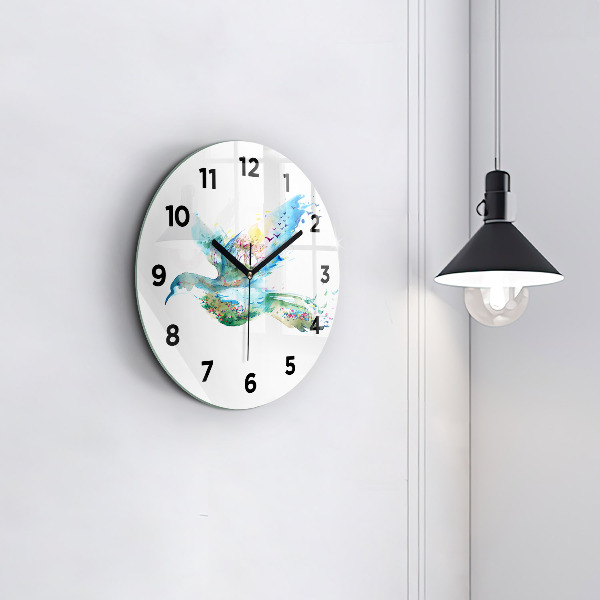 Orologio rotondo Astrazione di uccello e primavera