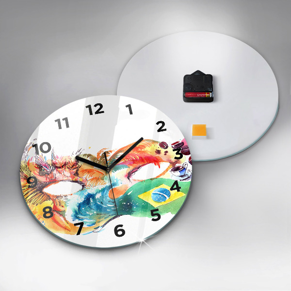 Orologio rotondo Cultura - Bandiera brasiliana