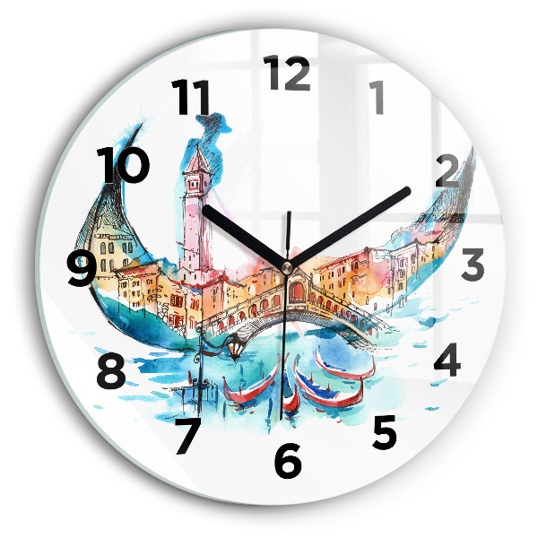 Orologio rotondo Italia - Gondola Veneziana