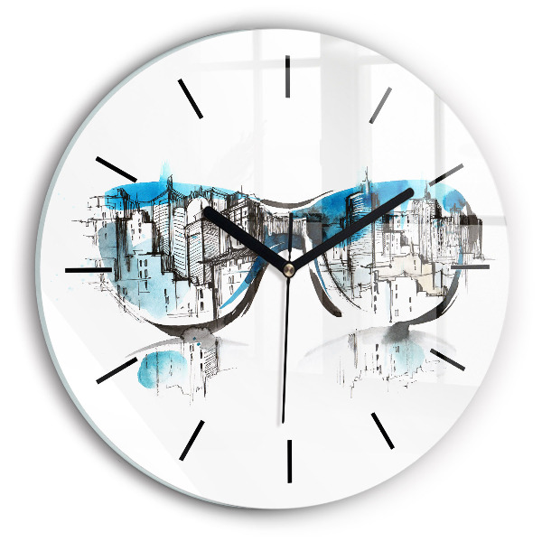 Orologio rotondo Città con gli occhiali