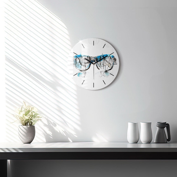 Orologio rotondo Città con gli occhiali