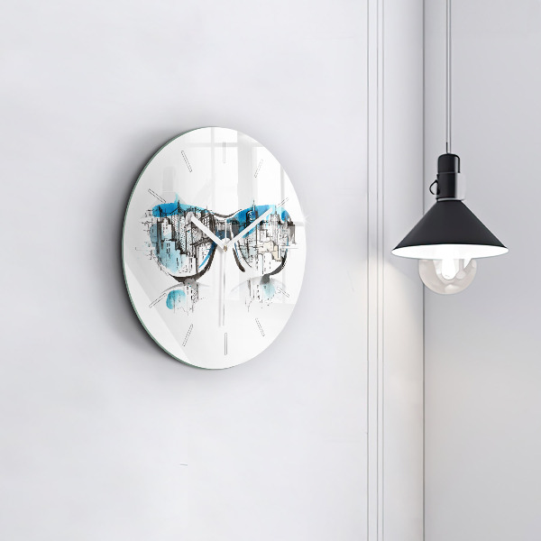 Orologio rotondo Città con gli occhiali