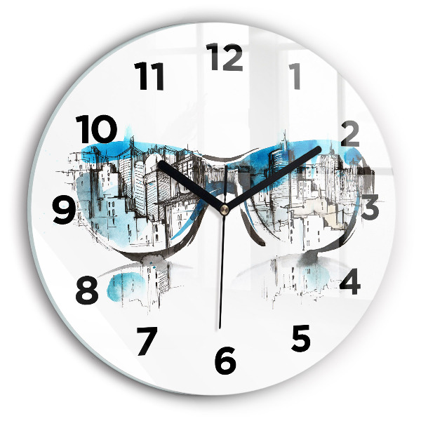 Orologio rotondo Città con gli occhiali