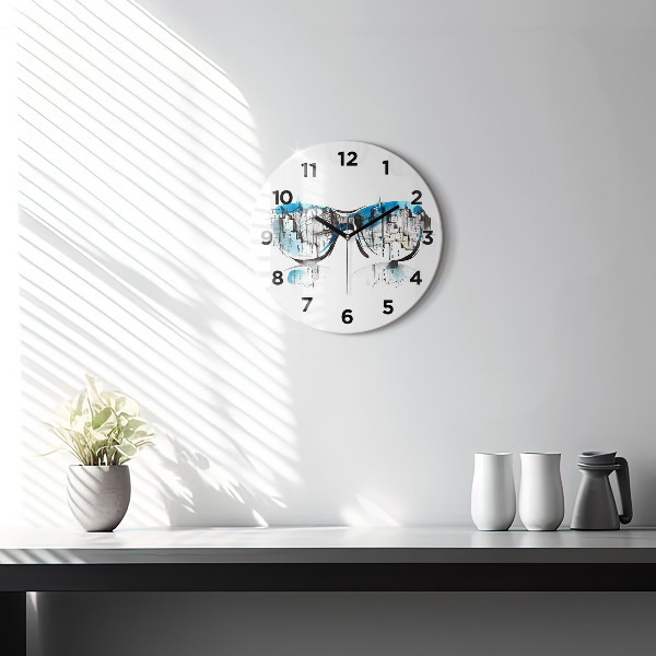 Orologio rotondo Città con gli occhiali