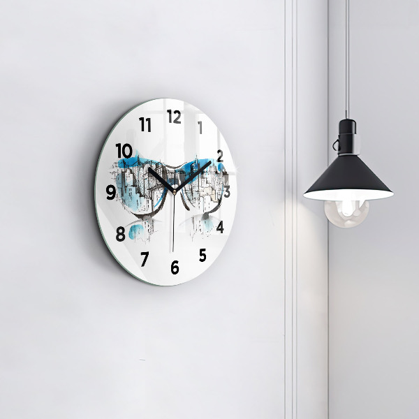 Orologio rotondo Città con gli occhiali
