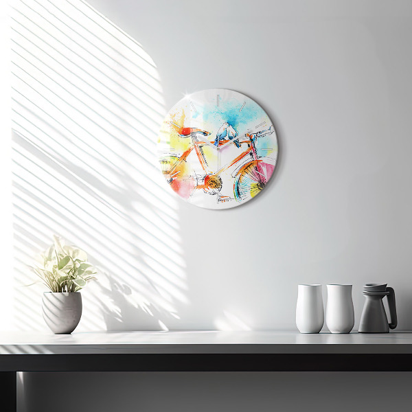 Orologio rotondo Bici dipinta