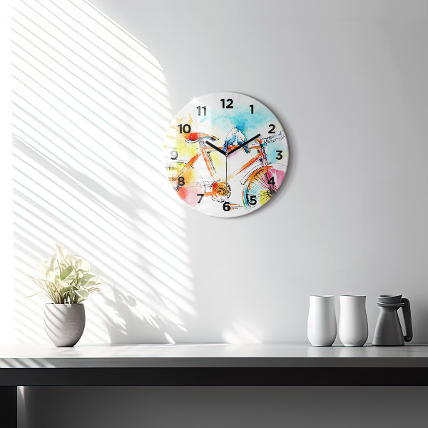 Orologio rotondo Bici dipinta