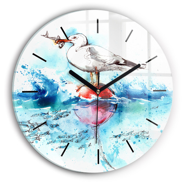 Orologio rotondo Gabbiano dipinto