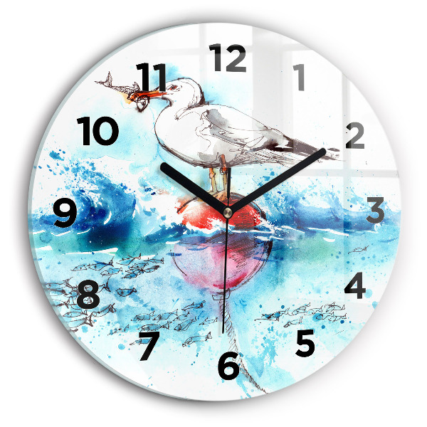 Orologio rotondo Gabbiano dipinto