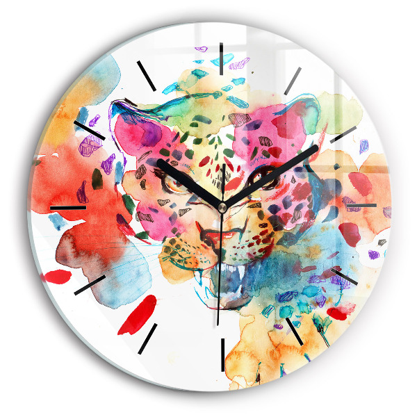 Orologio rotondo Gatto selvatico astratto