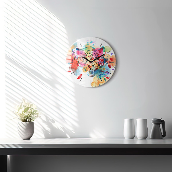 Orologio rotondo Gatto selvatico astratto