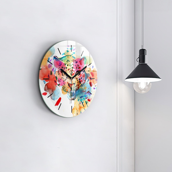 Orologio rotondo Gatto selvatico astratto