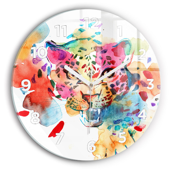 Orologio rotondo Gatto selvatico astratto