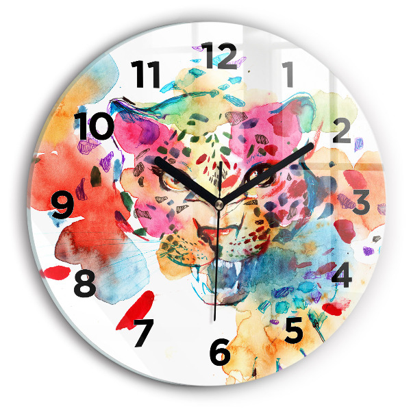Orologio rotondo Gatto selvatico astratto