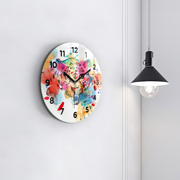 Orologio rotondo Gatto selvatico astratto