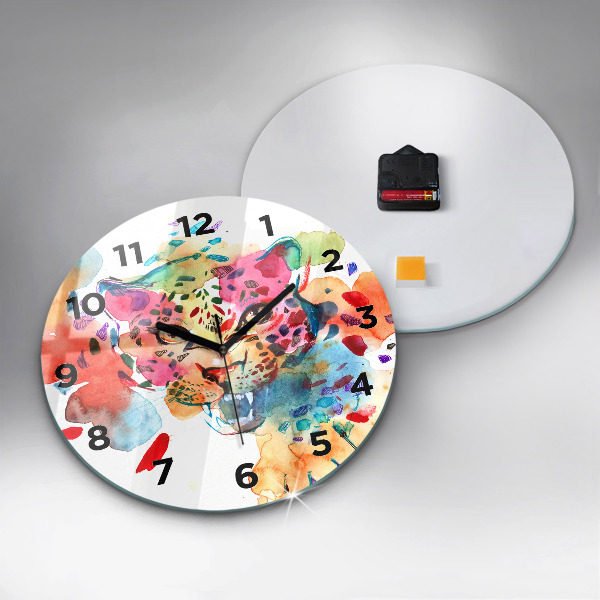 Orologio rotondo Gatto selvatico astratto