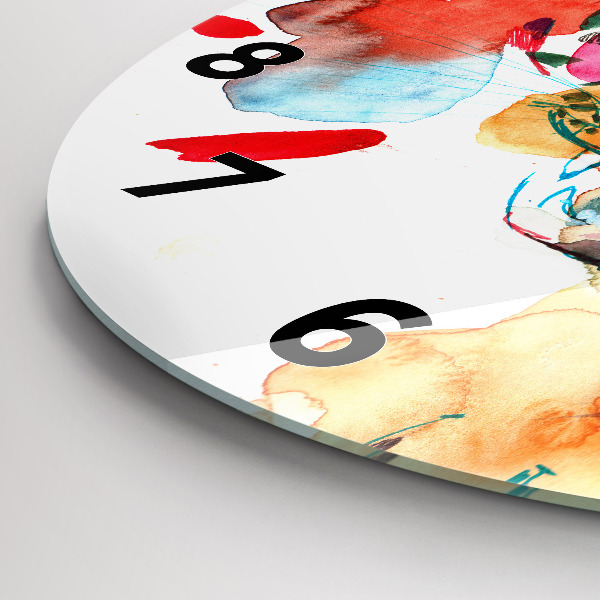 Orologio rotondo Gatto selvatico astratto