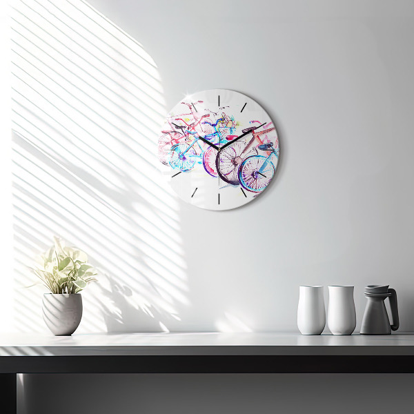 Orologio rotondo Biciclette cittadine colorate