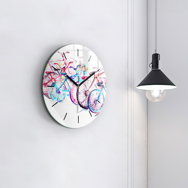 Orologio rotondo Biciclette cittadine colorate