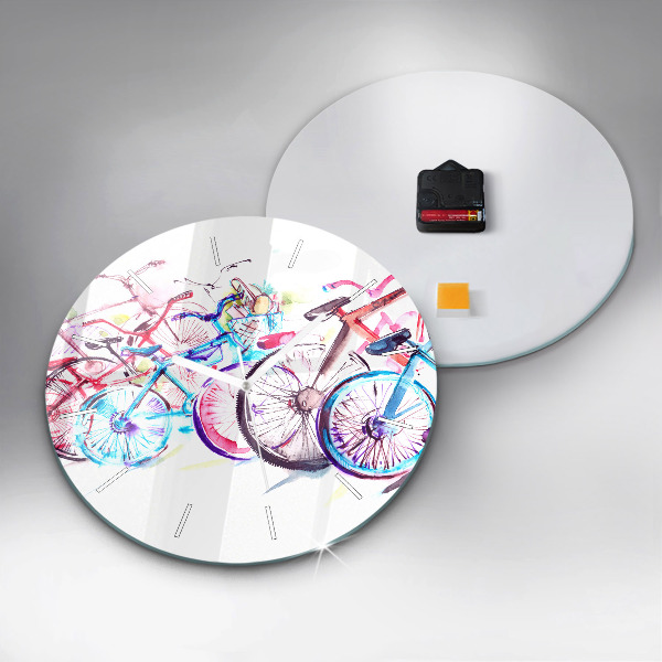 Orologio rotondo Biciclette cittadine colorate