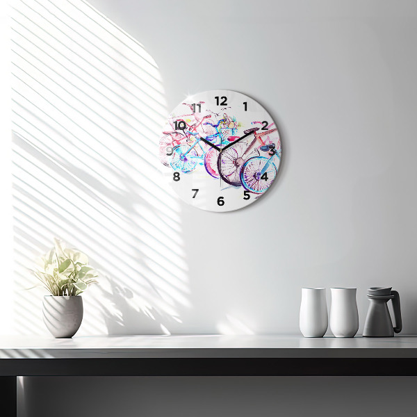 Orologio rotondo Biciclette cittadine colorate