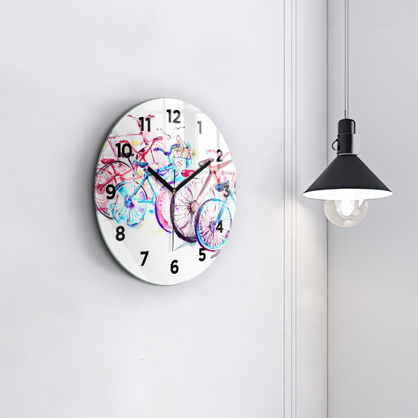 Orologio rotondo Biciclette cittadine colorate
