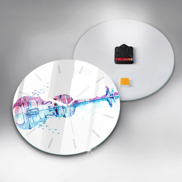 Orologio rotondo Lago del parco del violoncello