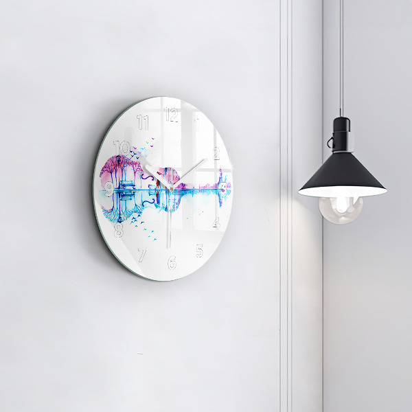 Orologio rotondo Lago del parco del violoncello