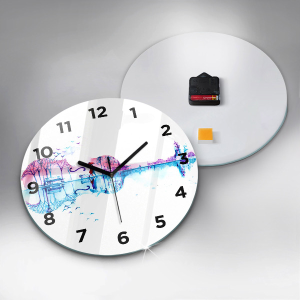 Orologio rotondo Lago del parco del violoncello