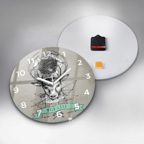 Orologio rotondo Testa di cervo