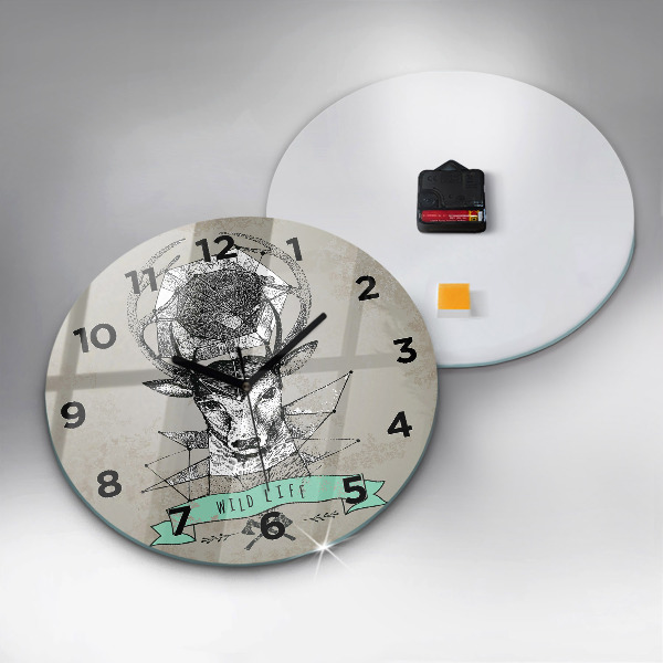 Orologio rotondo Testa di cervo