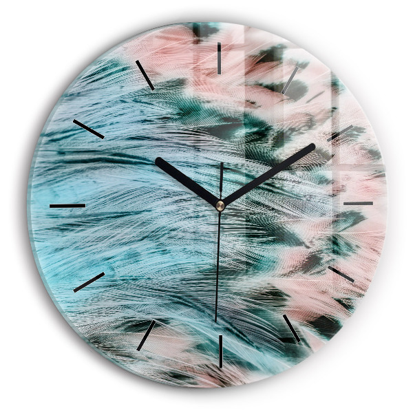 Orologio rotondo Piume colorate
