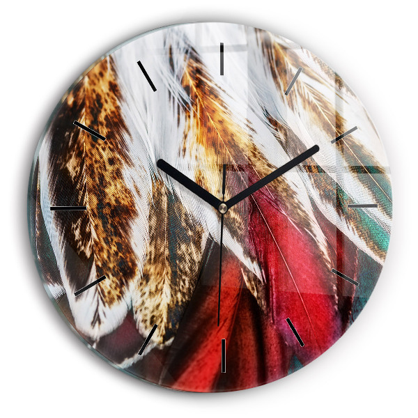 Orologio rotondo Piume di uccello marrone chiaro