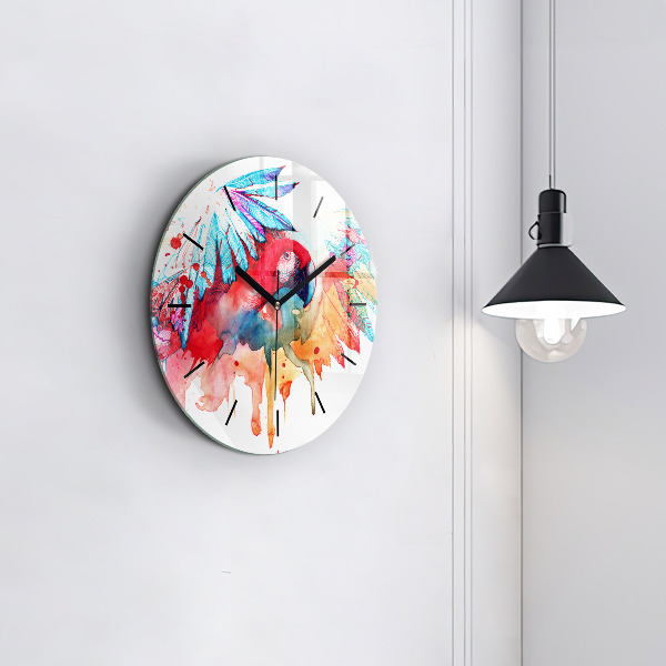 Orologio rotondo Pappagallo rosso colorato
