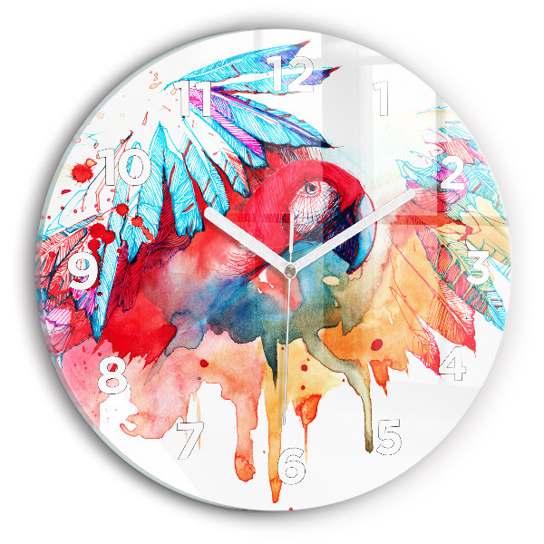 Orologio rotondo Pappagallo rosso colorato