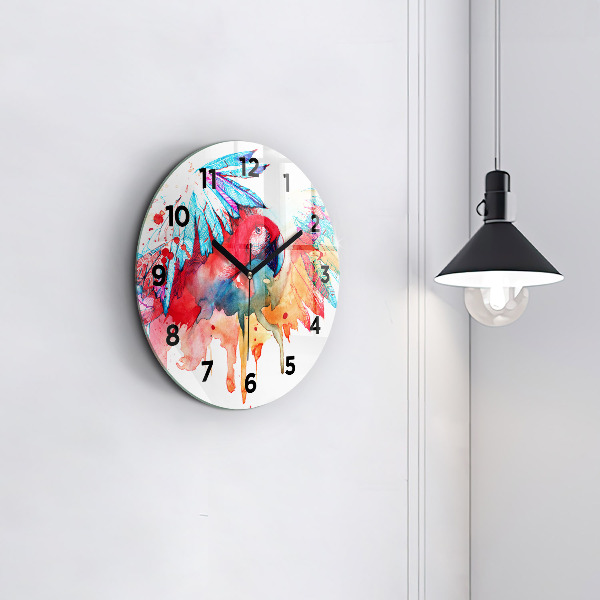 Orologio rotondo Pappagallo rosso colorato