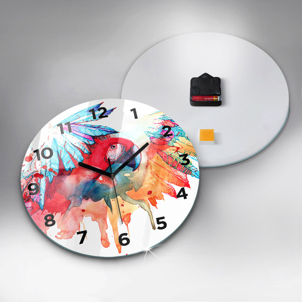 Orologio rotondo Pappagallo rosso colorato