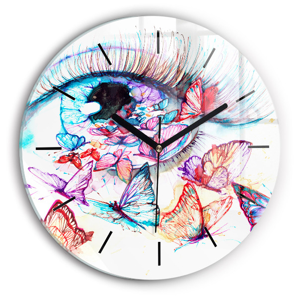Orologio rotondo Occhio di farfalla colorato