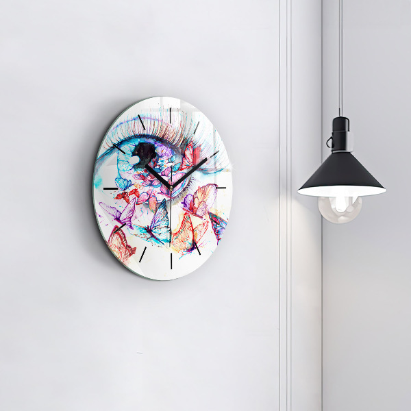 Orologio rotondo Occhio di farfalla colorato