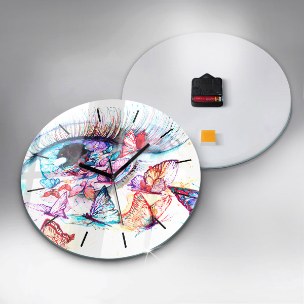 Orologio rotondo Occhio di farfalla colorato