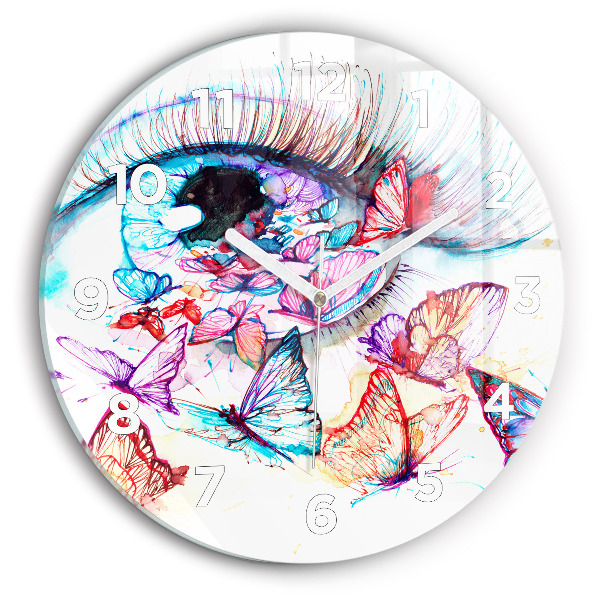 Orologio rotondo Occhio di farfalla colorato