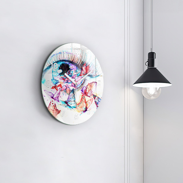Orologio rotondo Occhio di farfalla colorato