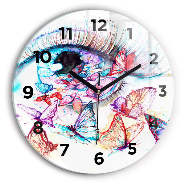 Orologio rotondo Occhio di farfalla colorato