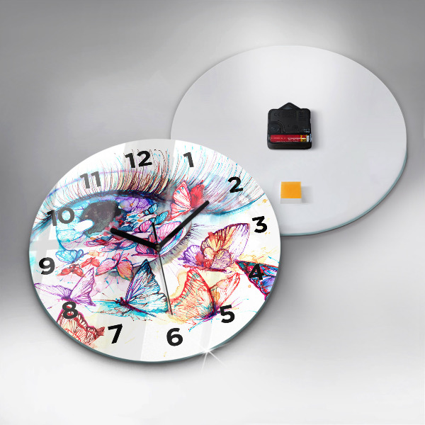 Orologio rotondo Occhio di farfalla colorato