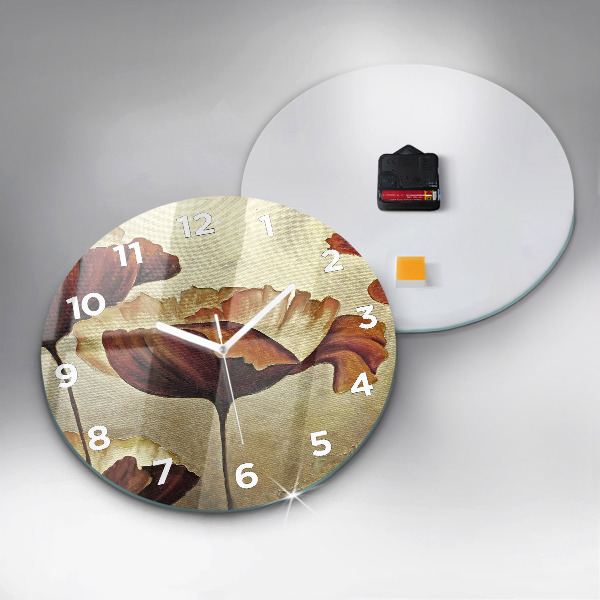 Orologio rotondo Papaveri dipinti