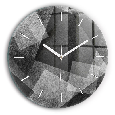 Orologio rotondo in vetro Astrazione geometrica
