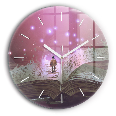 Orologio rotondo in vetro Libro di astrazione