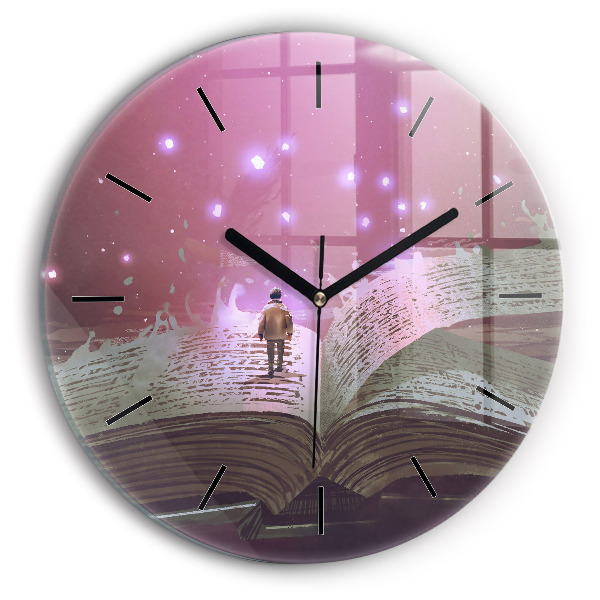 Orologio rotondo in vetro Libro di astrazione
